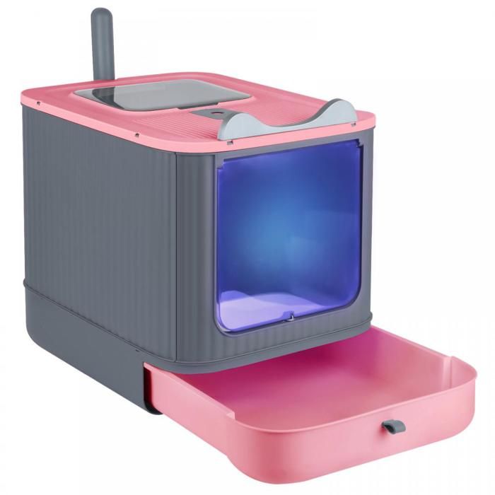 Meilleurs prix pour YIYI. BAC À LITIÈRE POUR CHAT DE TYPE TIROIR AVEC PELLE À LITIÈRE POUR CHAT AVEC LUMIÈRE UV ROSE 445*345*365CM.