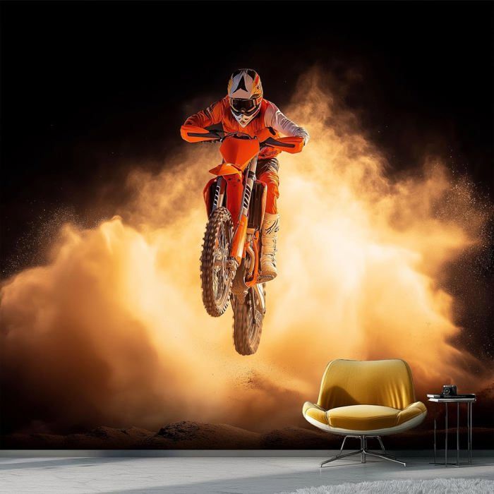 Papier Peint 3D Moto Bickers – Revêtement Mural Haute Qualité, 4 Finitions