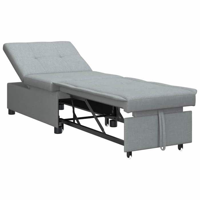 CHIC Canapé-Lit - Lit gigogne Convertible - Gris clair 194 x 67 x 37 cm tissu - 194x67x37 cm 677097 S11