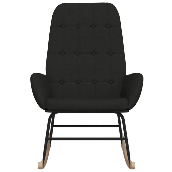 Noir Chaise/Fauteuil à bascule SOLOMON Pour 1 personne Noir Tissu FF875