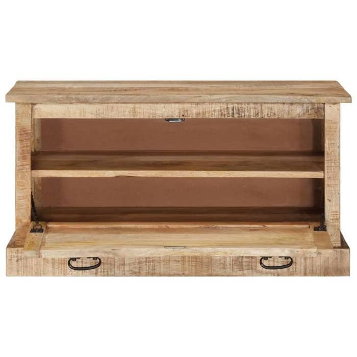 Black Friday Banc long de rangement - JILL - Meuble dentrée - de chaussures - 85x40x45 cm - Bois de manguier BB623