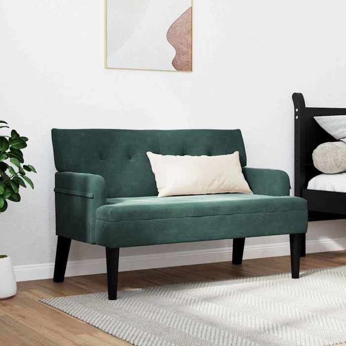 (SOLDES DEC)Banc/Banquette - Chaise de salon Chesterfield Vert foncé 112x65 5x75 cm Velours 01_1346703