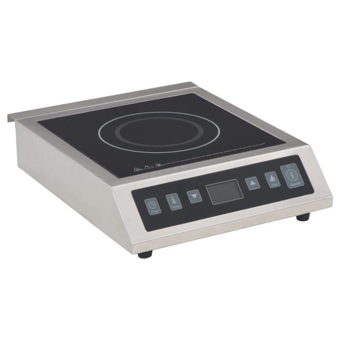 Plaque de cuisson à induction - vidaXL - 3500 W - Écran tactile LCD - Argenté et noir - Acier inoxydable - 41x327x10 cm