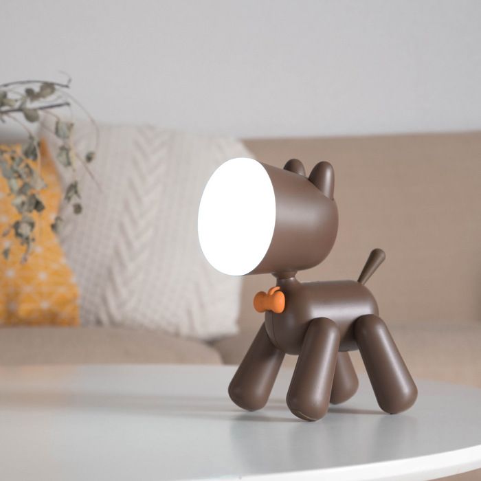 Lampe de chevet LED rechargeable pour enfants design dessin animé lumières marron et jaune double vitesse convient p