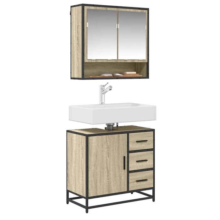 Sarazyj®Armoire lavabo de salle de bain KENNETH - Meuble Colonne salle de bain - Armoire WC - chêne sonoma - Bois dingénierie - 821 Sarazyj®Armoire lavabo de salle de bain KENNETH - Meuble Colonne salle de bain - Armoire WC - chêne sonoma - Bois dingénierie - 821