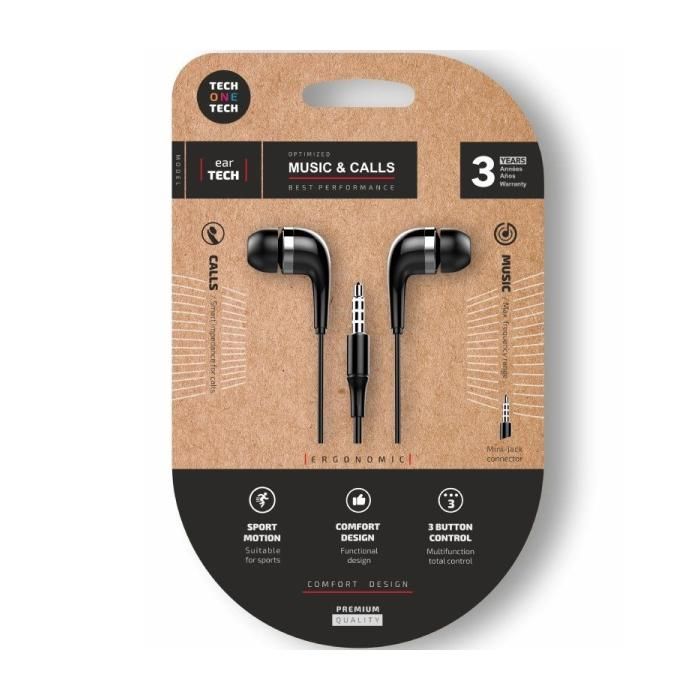 Auriculaires Tech One Tech TEC1005 filaires Jack 3.5 mm avec microphone - vue 2