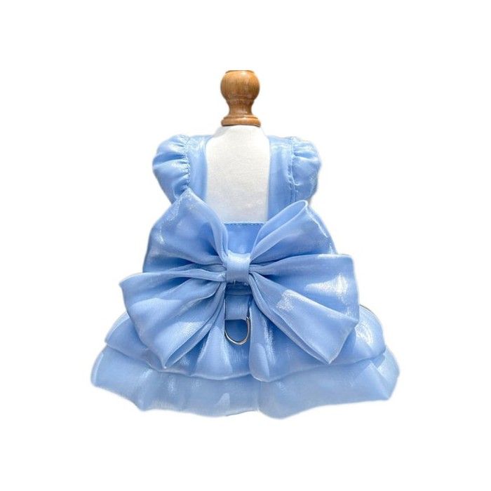 Robe de Princesse pour Petits Chiens Robe à nœud pour Chat avec Anneau en D Robe de Mariage pour Chien Fille Jupe-Tutu pour Chiot