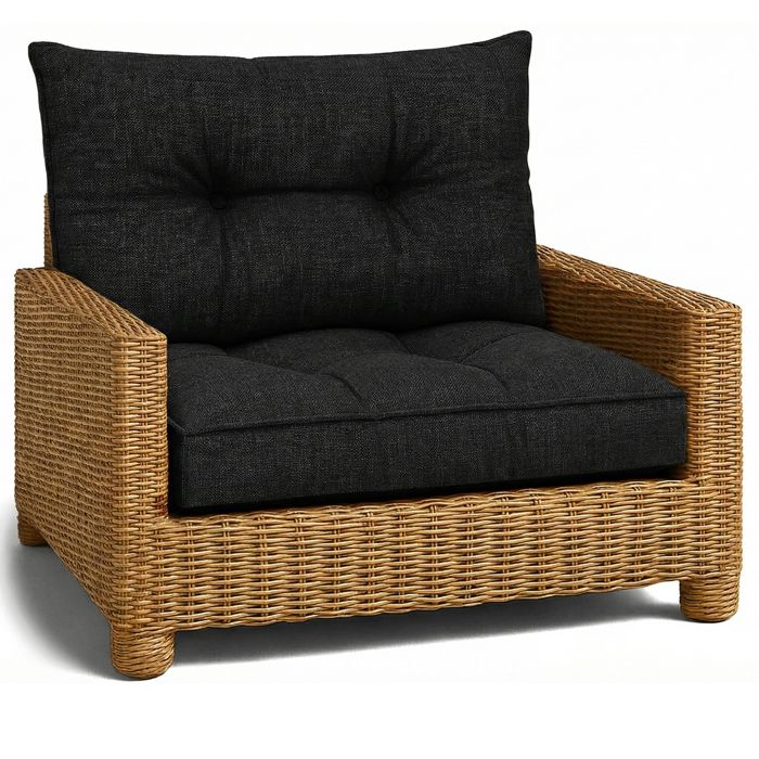 Coussin Lounge Mobilier Jardin Ensemble: siege 60x60 cm et dossier 40x60 cm - Graphite lin écologique