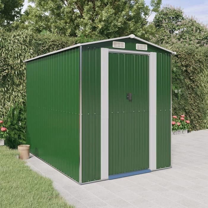 Vert Cabanes & abris de jardin -  Abri de jardin Vert 192x274x223 cm Acier galvanisé C1167