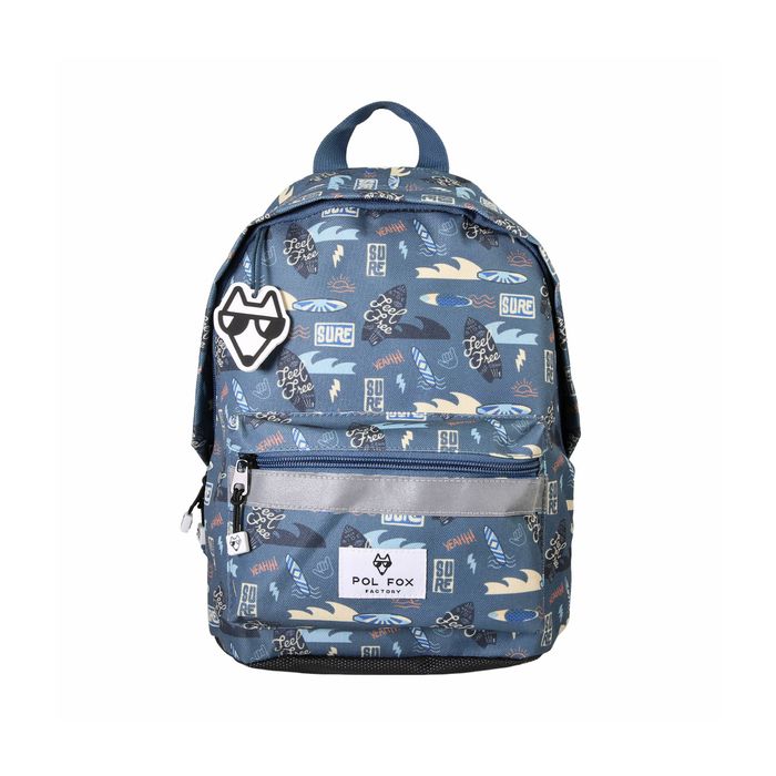 Sac à dos mini garçon POL FOX SURF Maternelle Bleu à motif surf et vague Sac à dos mini garçon POL FOX SURF Maternelle Bleu à motif surf et vague