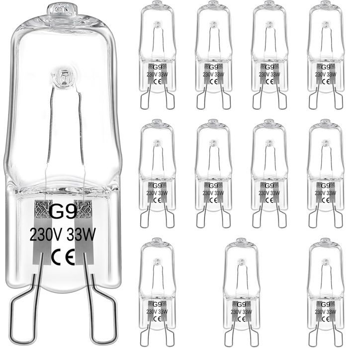 12 Pièces Ampoule Halogène G9 33W 230V Ampoule G9 Dimmable Blanc Chaud 2800K Ampoule Four 300 Degré Pour LAmpoule Du Four L[CA24]