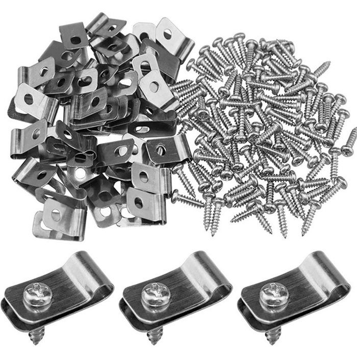 200 Pinces de Fixation pour Fil de Clôture Clips de pour Clôture Agricole Clips en Acier Inoxydable 304 Vis Clips pour Clôture