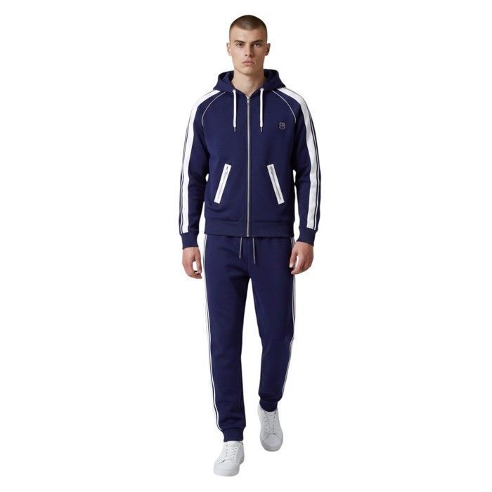 Bill Tornade Ensemble de jogging homme Bill Tornade – Sweat zippé à capuche et pantalon Ismael Bleu Marine Homme Bill Tornade Ensemble de jogging homme Bill Tornade – Sweat zippé à capuche et pantalon Ismael Bleu Marine Homme
