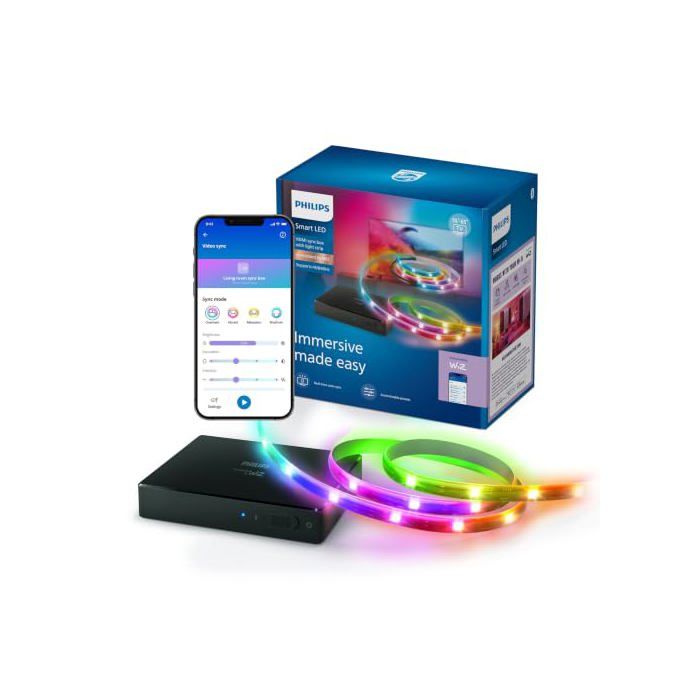 Boîtier de synchronisation LED - PHILIPS - Sync Box HDMI - Ruban RGBIC 55-65 - HDMI 2.0 4K60Hz - HDR10+ Dolby Vision