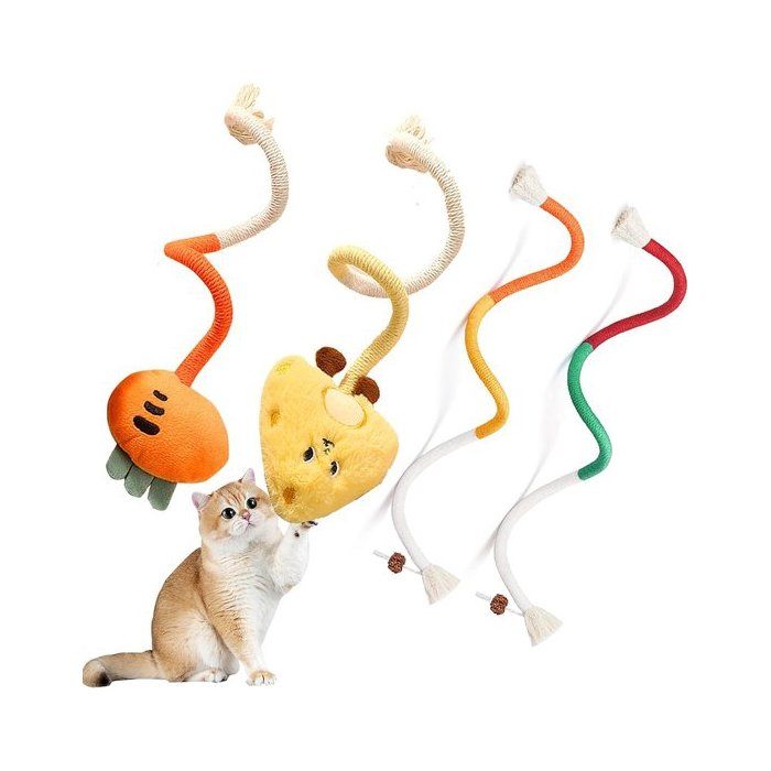 Jeu de jouets pour chats - 4 pièces Jeu de nettoyage pour chats en même temps - Jeu de jeux pour chats - Jeux interactifs intérieur