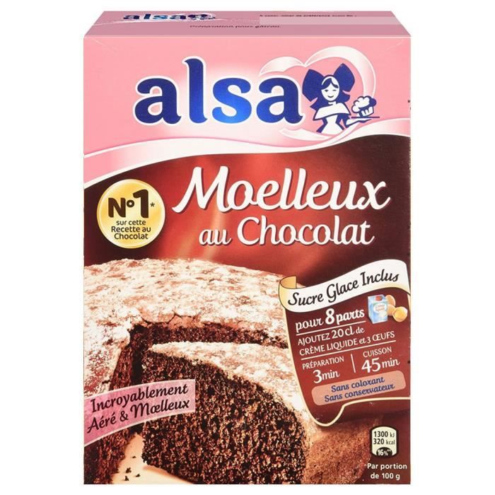 Alsa Preparation Gateau Moelleux Chocolat Lot De 2 Achat