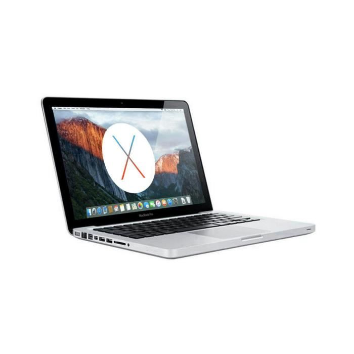  PC Portable Apple MacBook Pro A1278 (2009) 13" Intel Core 2 Duo 2.26 GHz- 2.53 GHz Mac OS X El Capitan, 2 Go RAM, 128 Go SSD, Clavier QWERTY pas cher