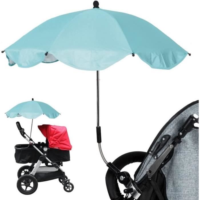 Bleu Parapluie de Poussette Réglable Avec Pince universelle,75cm Ombrelles UPF 50 ,Pour Chariot Enfants 
