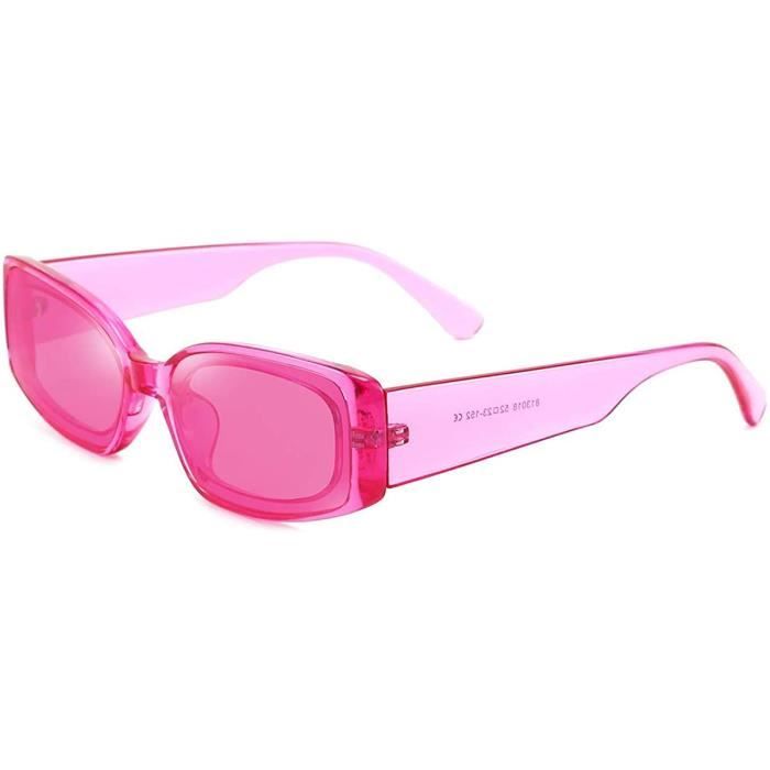 Lunettes De Soleil Miroir Rectangulaires Colorées - UV400 - Unisexe Style Rétro Années 80/90