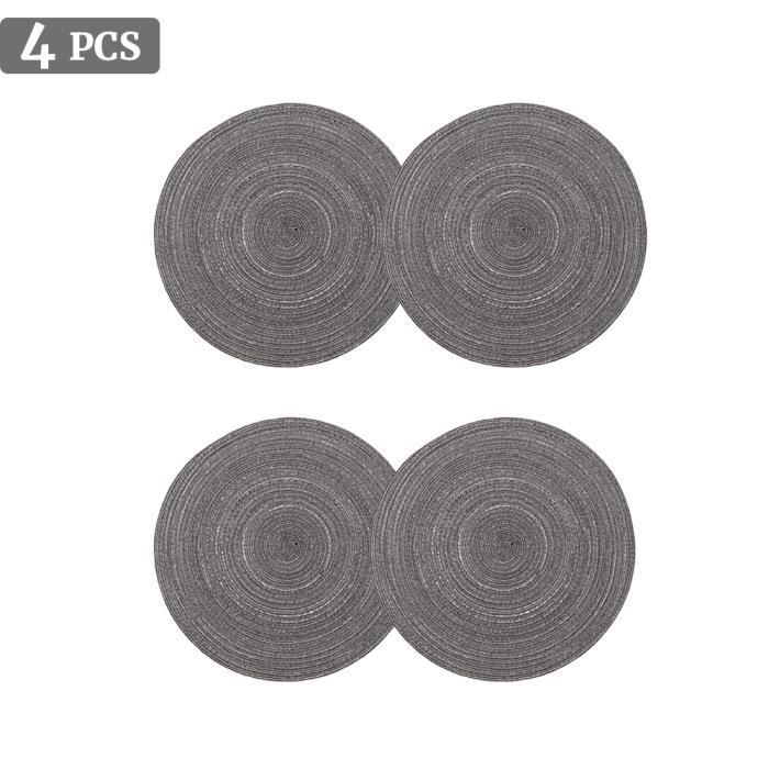 VANLONTD Lot de 4 Sets de Table Sets de Table Lavable imperméables 42 × 30cm Cuisine Salle à Restaurant PVC Set de Table Antidérapant Chaleur Résiste,Gris Clair