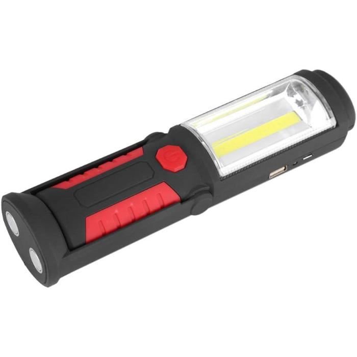 2x Magnétique COB LED Lampe de travail rechargeable Lampe de poche Lampe  torche