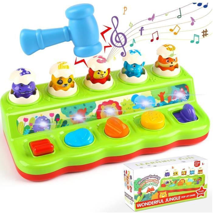 Jouet Montessori Pop-Up Animaux Avec Musique - Pour Bébé 1-2 Ans - Éveil Sensoriel & Motricité