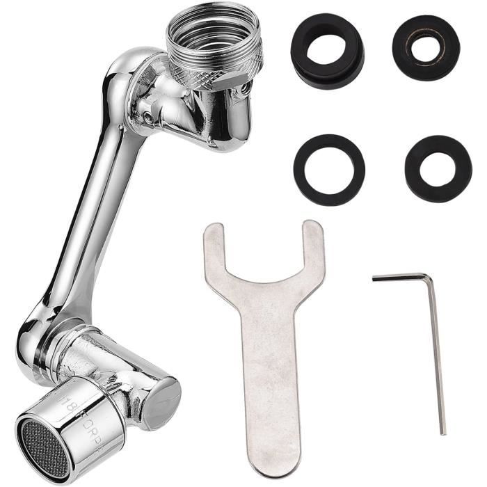 Rallonge De Robinet Rotative à 1080° - Adaptateur Anti-éclaboussures - Cuisine Argenté Plastique