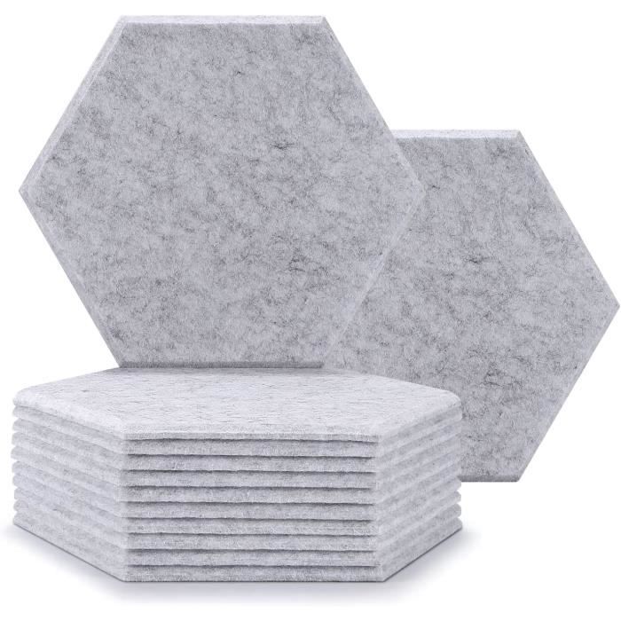 Lot De 12 Panneaux Mousse Acoustique Pyramide 30x30x3.5 Cm – Absorbant Son Autocollant, Traitement Acoustique Studio Maison Bureau