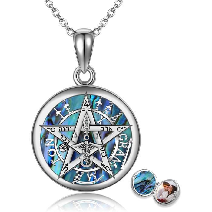 Pentagramme satanique inversé en argent 925