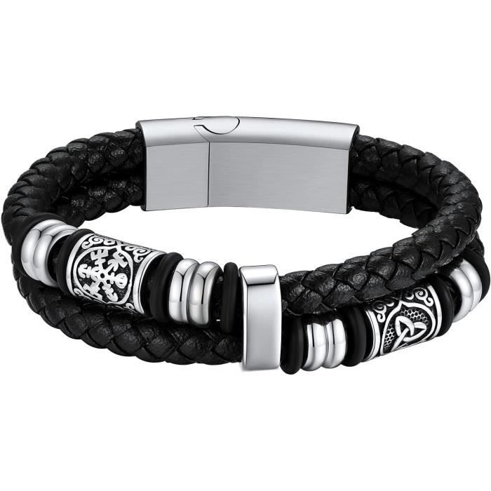 Bracelet Homme Cuir Tressé : Bracelets Homme Cuir Avec Pierres