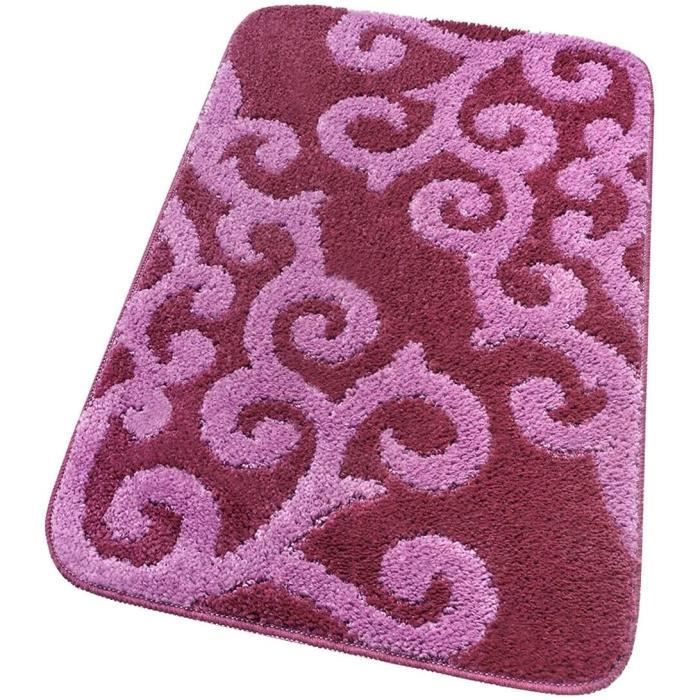 Tapis De Salle De Bain 80x49 Cm Motif Losanges Noir Et Blanc - Doux, Absorbant Et Antidérapant - VOSERY - 8