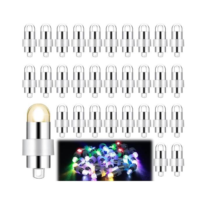 100 LED Ballons Lampes Blanc Froid – Mini Lumières LED Pour Ballons Fête, Mariage, Anniversaire, Noël, Halloween – Lot 100 Avec Piles