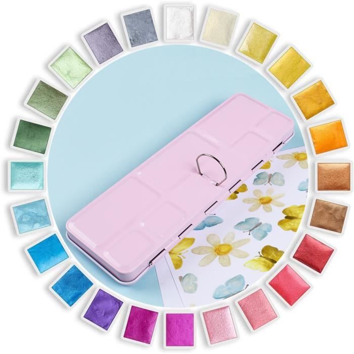 Rubens Artiste Aquarelle Peinture Briller Couleurs Solides Boitier Metallique Portable Rose Avec Palette 24 Perle Couleurs Glitter Cdiscount Beaux Arts Et Loisirs Creatifs