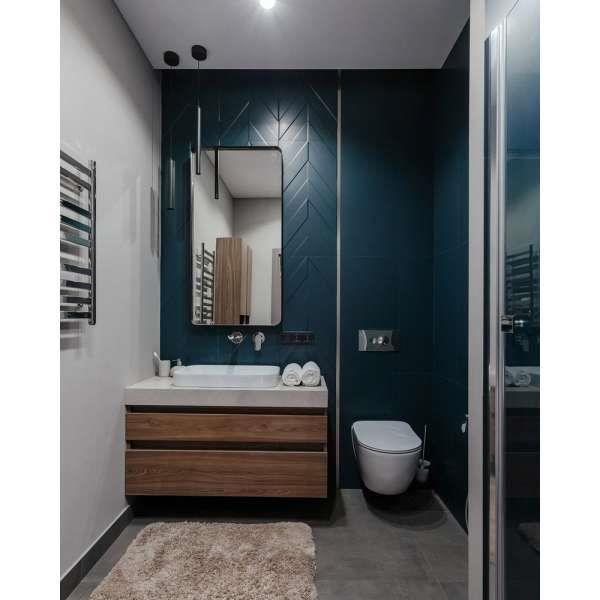 4d Plain Deep Blue 40x80cm Faience Lisse Bleu Petrole Mate 40