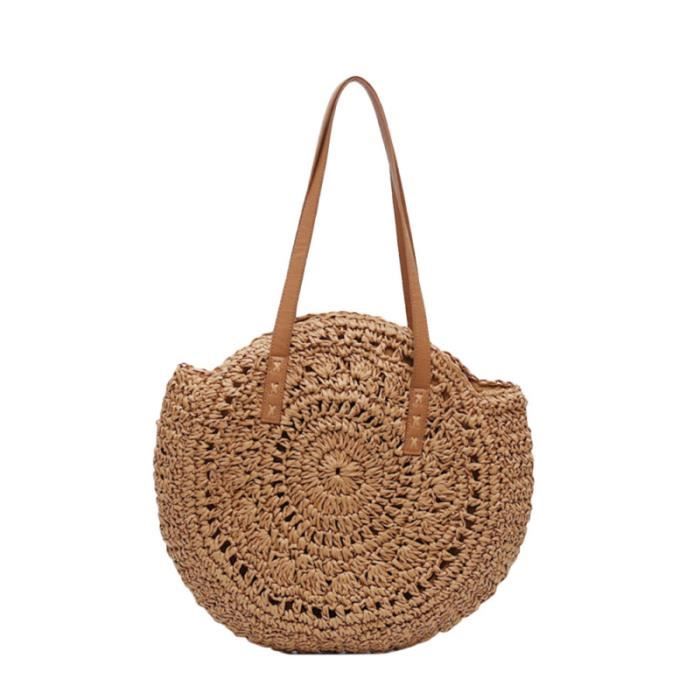 Sac De Plage Rond En Paille Sac De Cercle En Rotin Boheme Sac De