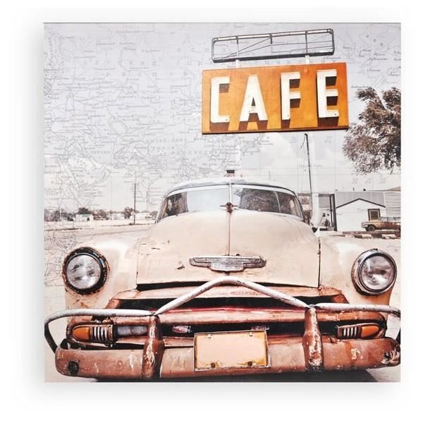 Cadre Toile Tableau 3d Voiture Ancienne Cafe Vintage Retro 60 X 60 Cm B A Achat Vente Tableau Toile Cdiscount