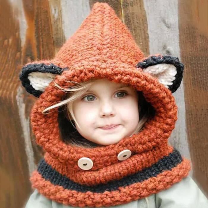 Bonnet Bébé Enfant Chapeau Capuche Laine Tricot Tour de cou Chaud Hiver -  Cdiscount Prêt-à-Porter