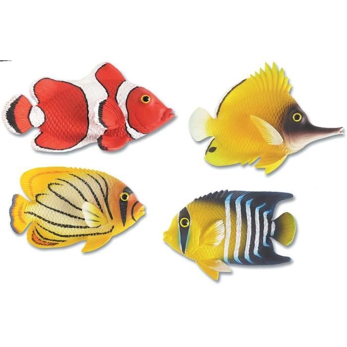 Lot De 12 Aimants Frigo Poissons Tropicaux - Art Peint à La Main - Multicolore - Déco Cuisine