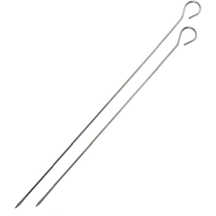 Lot De 10 Brochettes à Viande En Acier Inoxydable Rukauf - Longueur 60 Cm - Pour Barbecue, Grillade - 11