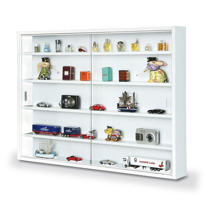 Vitrine murale blanche Collecty - 2 portes vitrées et 4 tablettes -  Cdiscount Maison