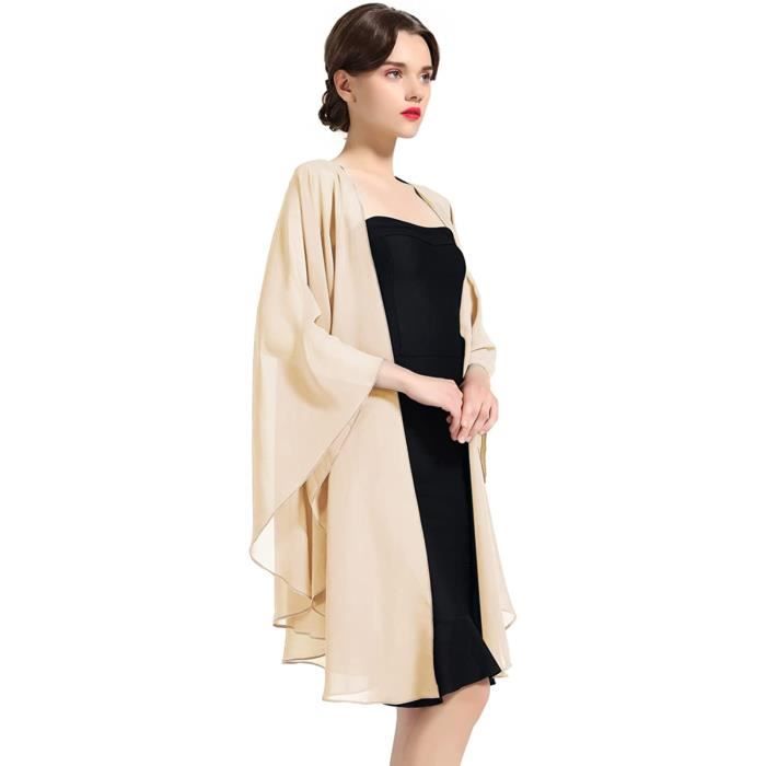 Femme Etole Chale Elegant Foulard Bolero Cape En Mousseline De Soie Pour Robe De Soiree Mariage Mariee Ceremonie U541 Gris Fonce Cdiscount Pret a Porter