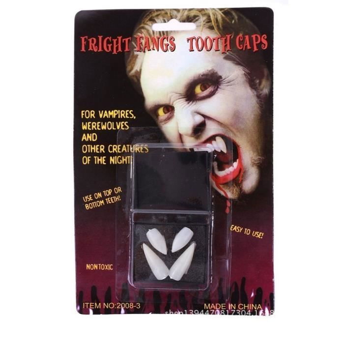 Blood Sucker Paire De Fausses Dents De Vampire Reutilisables En Thermoplastique Achat Vente Masque Decor Visage Cdiscount