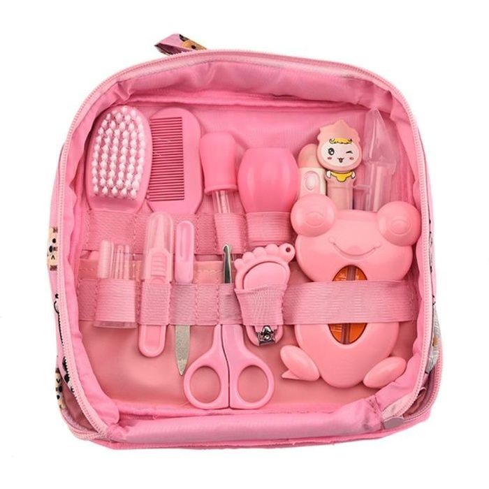 Kit Toilettage Bébé MKNZOME 10 Pièces - Soins Nouveau-Né - Thermomètre, Aspirateur Nasal, Ciseaux