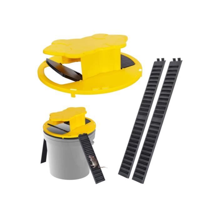 Entrez aux Deux extrémités Piege a Souris Rat Seau Slide Bucket Lid Mouse Trap Attrape Flip Bucket Lid Tapetteà Compatible Balance Indoor and Outdoor Auto Reset Mouse Trappe 