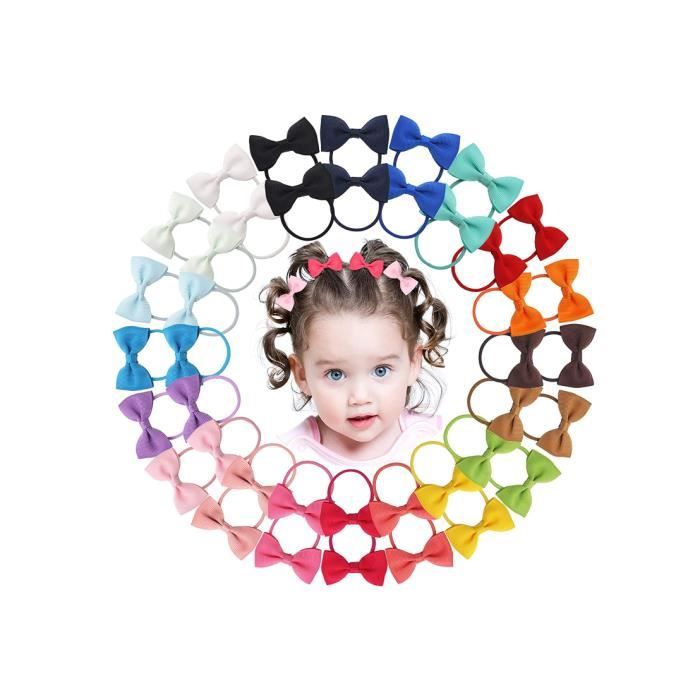 Lot De 10 Barrettes à Cheveux Pour Bébé Fille | Petits Nœuds En Ruban Gros-grain | 5 Couleurs Assorties | Accessoire Cheveux Enfant