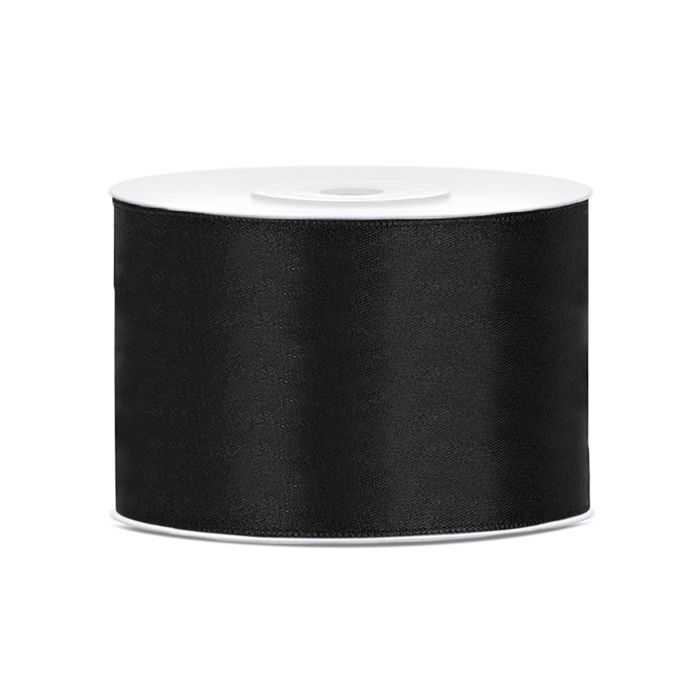 Ruban satin noir 5 cm x 25 m - Noir