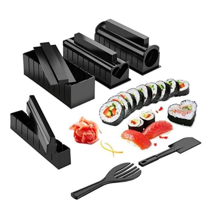 10PC Kit Sushi Maki Complet,Cuisine Machine Sushi Maker Ustensiles avec  Couteau+Tapis Rouleaux pour Faire de Makis/Sushis Bien Ronds - Cdiscount  Maison