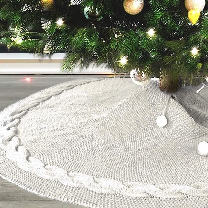 Jupe De Sapin De Noël Blanche - 38 Cm Pour Petit Arbre