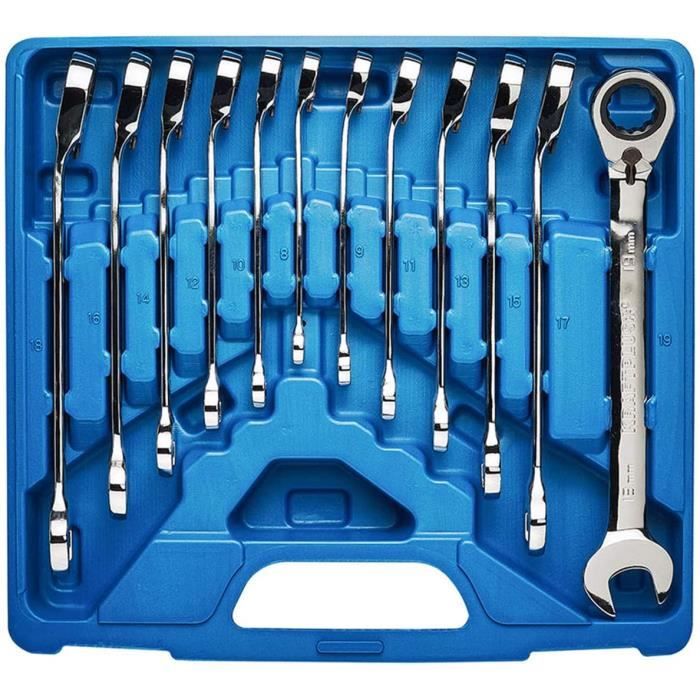 Jeu de clés mixtes et clés polygonales à cliquet échelle métrique, module mousse 2/3 Fit&Go - 13 pcs