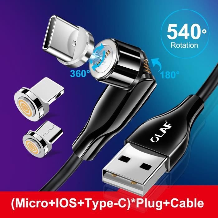 Câble de Charge magnétique 5A, câble de Charge rapide USB Type C, fil